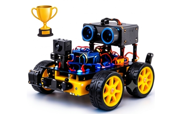Finished robot car ready for presentation